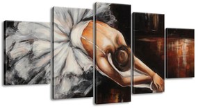 Gario Ručne maľovaný obraz Rozcvička baletky - 5 dielny Rozmery: 150 x 70 cm