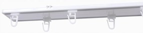 Dekorstudio Stropná hliníková dvojitá koľajnica Small PLUS Dĺžka: 120cm, Typ príslušenstva: Bežce AS + Francúzsky háčik
