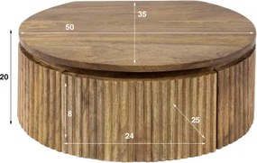 Nočný stolík 23-11 Wave Drevo Mango  - Komfort-nábytok