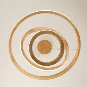 Brilagi - LED závesný drevený luster UMEA WOOD na lane LED/45W/230V, priemer 60 cm