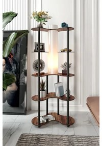 Stojacia lampa s poličkami 1xE27/40W/230V 150 cm čierna/hnedá