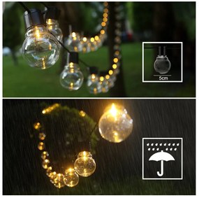 BERGE Solárne reťazové svetlo záhradné LED girlanda vonkajšie 5m 10LED IP44