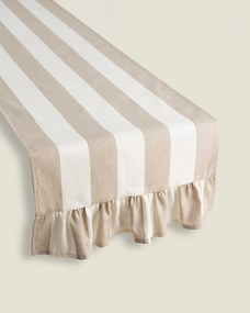 Bežec s volánom 40x160 cm farba produktu béžová látka vzorované