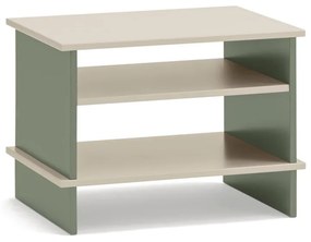 Zeleno-krémový nočný stolík s poličkami Inari – Teulat