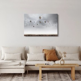Obraz - Balóny nad tehlovou stenou (90x60 cm)