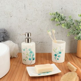 Dávkovač mydla Aquarelle Eukaliptus, kombinácia farieb/s chrómovými prvkami