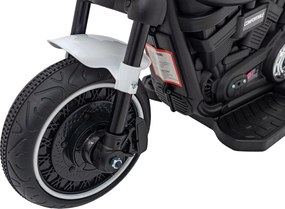 Ramiz Elektrická motorka Chopper FASTER pre deti biela + FM rádio + audio panel + LED