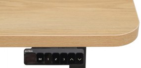 Výškovo nastaviteľný elektrický stôl BestBerg BBAT-14BWD / rozmer 140x70 cm / výška 93,4-125,4 cm / čierna/drevo