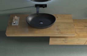 Cerano Gaia, umývadlo na dosku z liateho mramoru 555x350x140 mm, čierna matná, CER-CER-WB12B