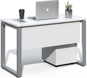 Kancelársky stôl s kontajnerom Houseland Prime Home 02 120 cm biely