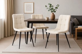 GARDEN LINE Moderná prešívaná zamatová stolička Farba: čierna