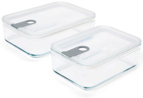 Multifunkčné sklené dózy s vekom, 2 ks