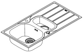 GROHE 31564SD1 - Drez K200 965 × 500 mm, nerezová oceľ