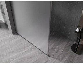 Mexen, Mexen Kioto-XF sprchová stena s rámom 90 x 202 cm, matná 10 mm, pištoľovo sivá kartáčovaná - 800-090-104-66-30-X