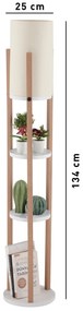 Stojací lampa Nora II bílá/dub přírodní
