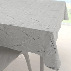 Biante Dekoračný štvorcový obrus Leona LN-165 Popínavé lístky na sivom 90x90 cm