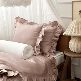 Vankúš s volánikmi tmavo ružová 45cm