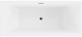 Mexen Lita, voľne stojaca vaňa 170 x 75 cm, biela, ružové zlato prepad, 52121707500-60