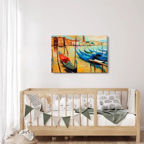 Obraz - Prístav v Benátkach (90x60 cm)