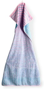 Modrá/ružová froté osuška s prímesou bambusu 70x140 cm Nuance – JUNA