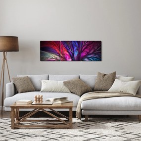 Abstraktný obraz stromu (s hodinami) (90x30 cm)