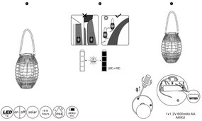 Globo 36669 - LED Solárne svietidlo SOLAR LED/2W/3V IP44
