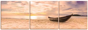 Obraz na plátne - Čln na pláži - panoráma 551FB (120x40 cm)