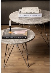 Sivý mramorový okrúhly konferenčný stolík ø 80 cm Prunus – Actona