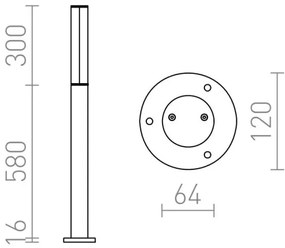 RED - Design Rendl - R10548 - LED Vonkajšia lampa VADIS LED/8W/230V IP54