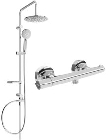 Mexen Carl, sprchový set s dažďovou sprchou a Slim termostatickou sprchovou batériou, chrómová, 77105240-00