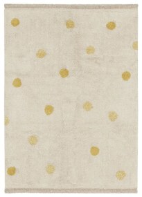 Okrovožltý krémový prateľný ručne tkaný bavlnený detský koberec 120x160 cm Hippy Dots Honey – Lorena Canals