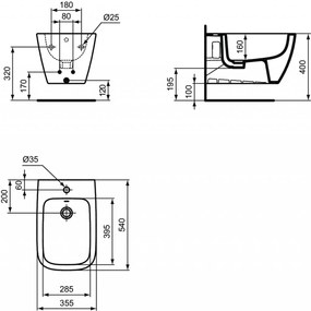 Ideal Standard i.life B - Závesný bidet, biela T461501