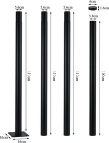 Brilagi-LED Vonkajšia pouličná lampa s 4 m stĺpom URBANSPARK LED/120W/230V čierna IP65