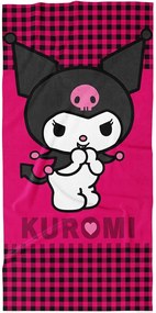 Bavlnená plážová osuška Kuromi – motív Malý diablik - 100% bavlna - 70 x 140 cm