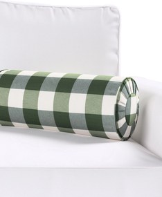 Valcový vankúš so záhybmi farba produktu zelená látka vzorované
