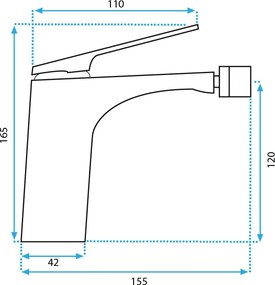 Rea Avalon, bidetová batéria h-165, grafitová, REA-B2700