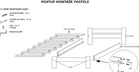 Maxi Drew Posteľ Naomi zvýšená 90 x 200 cm, dub Rošt: Bez roštu