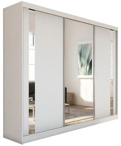 Skriňa s posuvnými dverami a zrkadlom GAJA, 240x216x61, biela