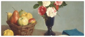 Obraz - Henri Fantin-Latour, Still  Life, reprodukcia (120x50 cm)