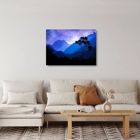 Sklenený obraz - Nočné nebo v Nepále (70x50 cm)
