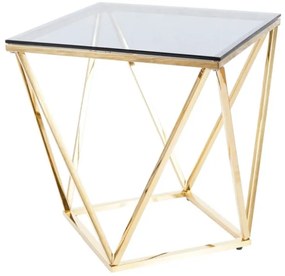 Konferenčný stolík Sixta (sklo + zlatá). Vlastná spoľahlivá doprava až k Vám domov. 1050813