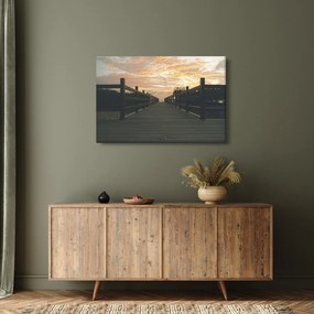 Obraz dreveného móla nad jazerom (90x60 cm)