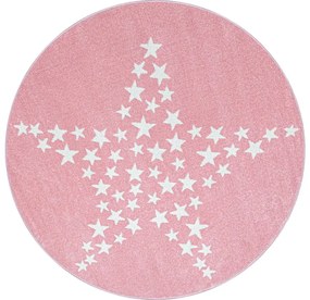 Ayyildiz Detský kusový koberec BAMBI 0870, Okrúhly, Ružová Rozmer koberca: 120 cm KRUH