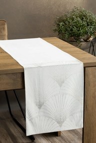 Dekorstudio Elegantný zamatový behúň na stôl BLINK 14 biely Rozmer behúňa (šírka x dĺžka): 35x220cm
