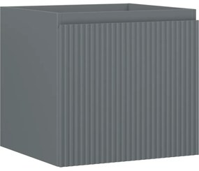 Mexen Rivel, kúpeľňová skrinka 50 cm, 1 zásuvka, drážkovaná, grafitová matná, 91A20-05047-1-BF66