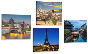 Set obrazov romantický nočný Paríž