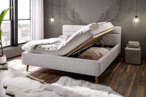Čalúnená posteľ anika s úložným priestorom 180 x 200 svetlosivá MUZZA