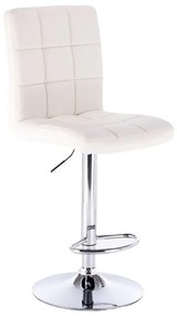 LuxuryForm DESIGN Barová stolička TOLEDO na striebornom tanieri - biela