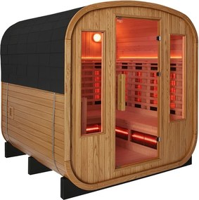 BPS-koupelny Záhradná kombinovaná sudová sauna 2v1 HYD-4767 - Infrasauna + fínska sauna 200x200, 4-6 osôb