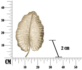 Dekorácia v zlatej farbe Mauro Ferretti Leaf, 35,5 × 23 cm